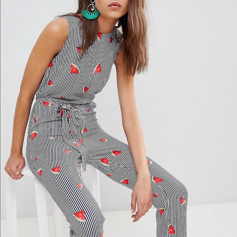 ASOS watermelon print striped jumper